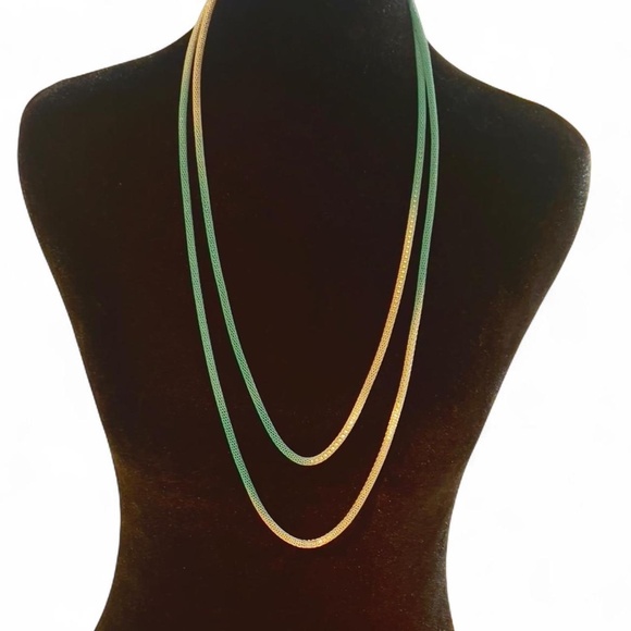 Titanium Necklace Set in Blended Mint Green and Silver - Picture 2 of 6